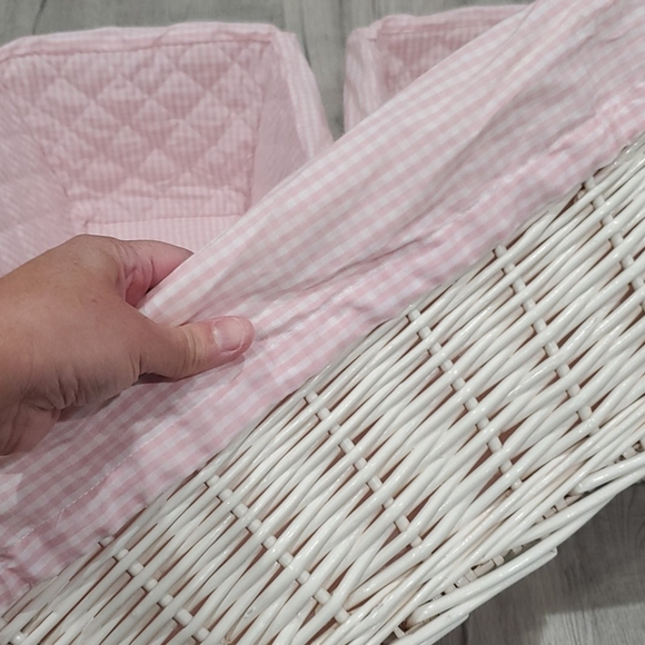 Koala Set of 2 Pink Baby Wicker Baskets - Picture 5 of 11